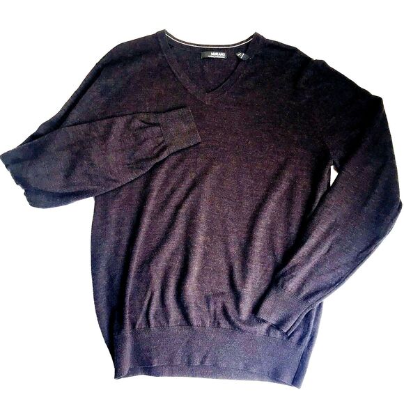 Murano Performance Sweater Purple Gray VNeck Pullover M Men Golf Preppy Academia - Picture 2 of 11